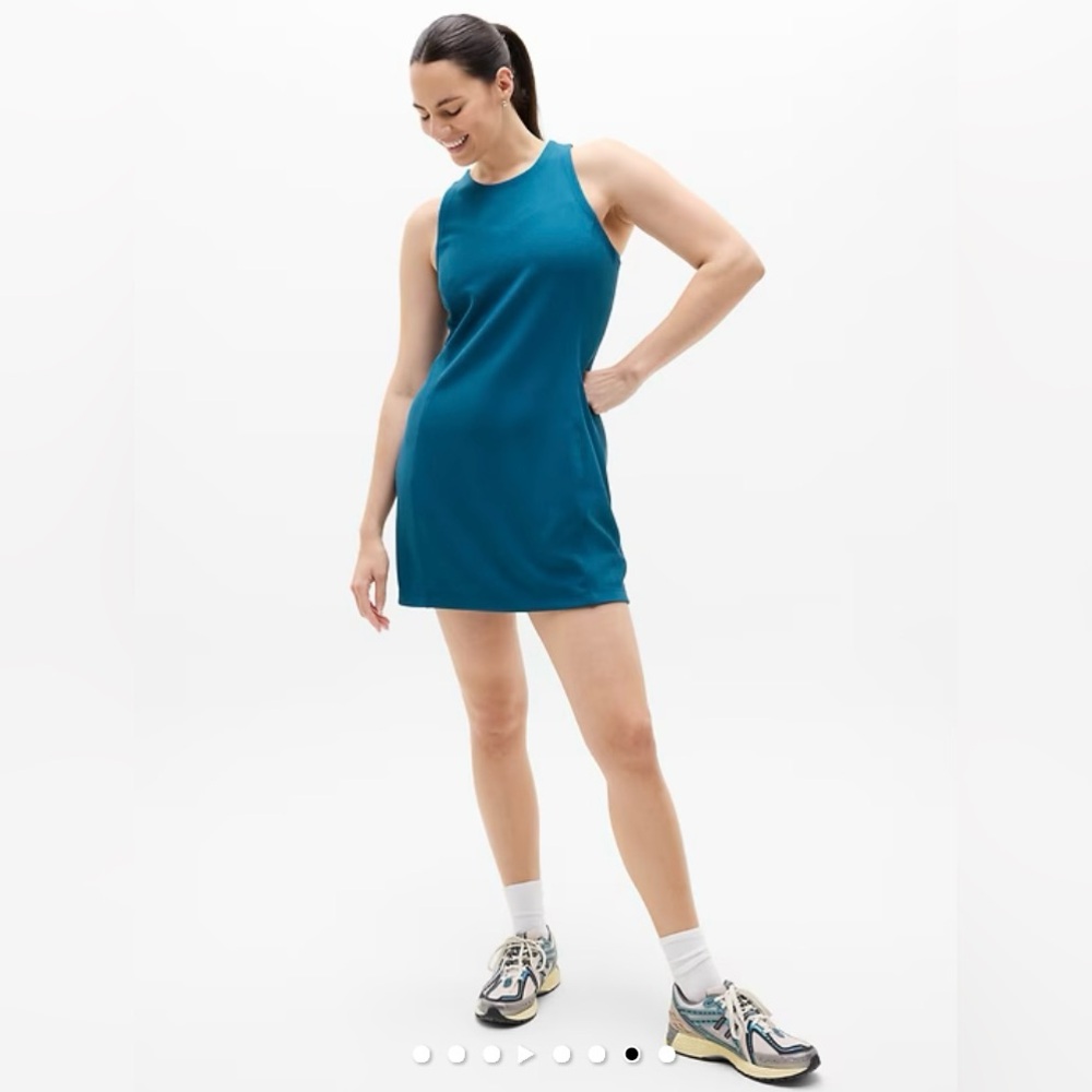 Athleta | Seasoft Rib Mini Tank Dress Teal Size Large Petite